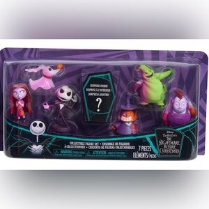 Tim Burton's The Nightmare Before Christmas Figure Set Gothic Glow 7 Pack Disney